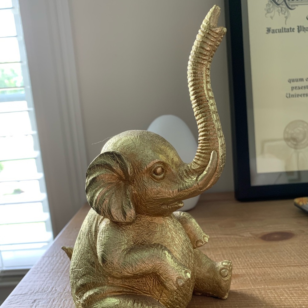 Gold Dusted Decorative Elephant